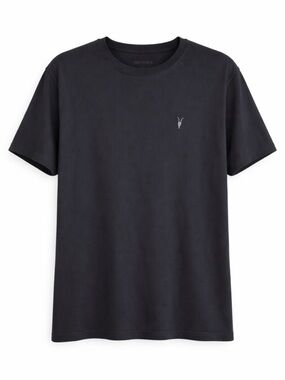 All Saints Black Crewneck Logo Tee